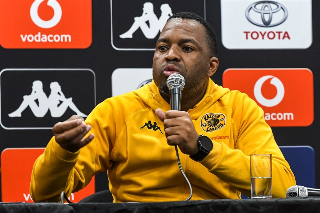 DURBAN, SOUTH AFRICA - AUGUST 04: Itumeleng Khune during the Kaizer Chiefs media briefing at Moses Mabhida Stadium on August 04, 2023 in Durban, South Africa. (Photo by Darren Stewart/Gallo Images)