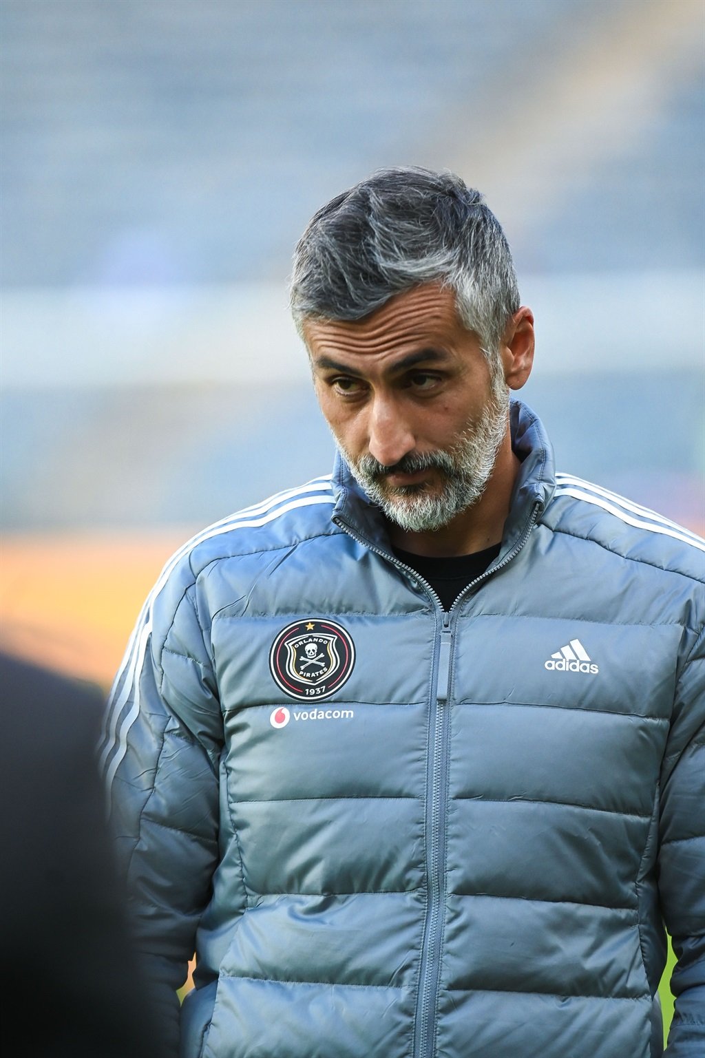 JOHANNESBURG, SOUTH AFRICA - AUGUST 03: Jose Riveiro, head coach of Orlando Pirates during the MTN8, Quarter Final match between Orlando Pirates and SuperSport United at Orlando Stadium on August 03, 2024 in Johannesburg, South Africa. (Photo by Alche Greeff/Gallo Images)