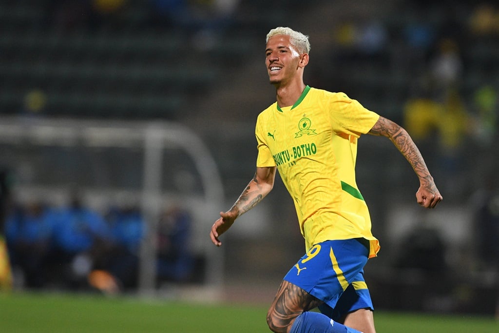 PRETORIA, SOUTH AFRICA - SEPTEMBER 14: Arthur Sales of Mamelodi Sundowns during the CAF Champions League, Second Preliminary Round, 1st Leg match between Mbabane Swallows and Mamelodi Sundowns at Lucas Moripe Stadium on September 14, 2024 in Pretoria, South Africa. (Photo by Lefty Shivambu/Gallo Images)