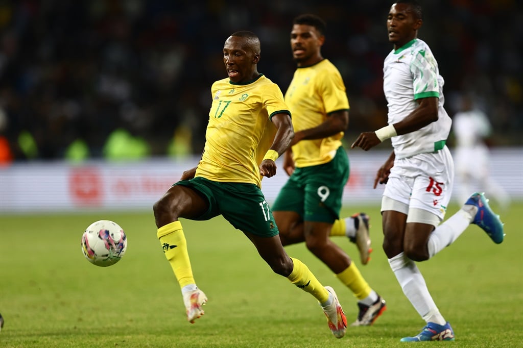 GQEBERHA, SOUTH AFRICA - OCTOBER 11: Elias Sepho Mokwana of South Africa during the 2025 African Cup of Nations, Qualifier match between South Africa and Republic of Congo at Nelson Mandela Bay Stadium on October 11, 2024 in Gqeberha, South Africa. (Photo by Richard Huggard/Gallo Images)