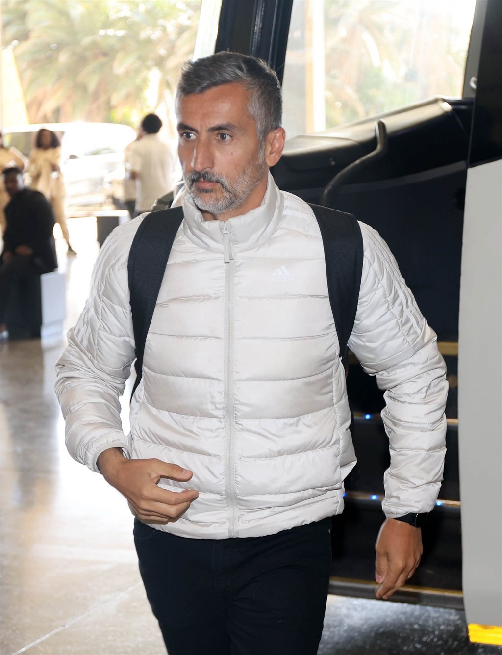 Jose Riveiro, head coach of Orlando Pirates arrives during the 2024 MTN8 final match between Orlando Pirates and Stellenbosch FC at Moses Mabhida Stadium in Durban on 05 October 2024 