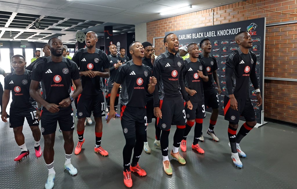 Orlando Pirates players during the 2024 Carling Knockout Cup football match between Pirates and Magesi FC at Orlando Stadium, Soweto on 18 October 2024  