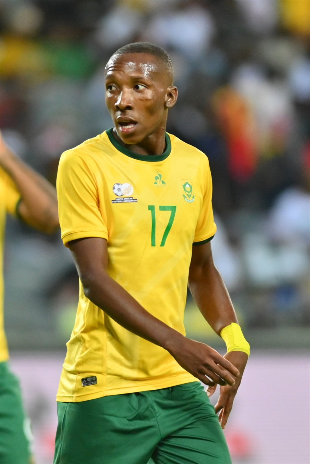 JOHANNESBURG, SOUTH AFRICA - SEPTEMBER 06:  Elias Mokwana of South Africa during the 2025 African Cup of Nations, Qualifier match between South Africa and Uganda at Orlando Stadium on September 06, 2024 in Johannesburg, South Africa. (Photo by Alche Greeff/Gallo Images)