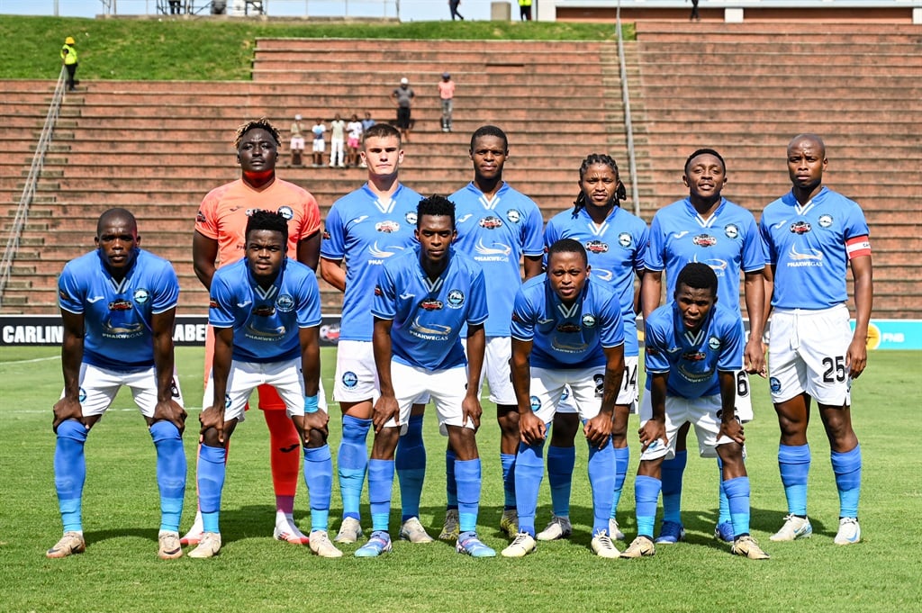 DURBAN, SOUTH AFRICA - NOVEMBER 02: Team photo during the Carling Knockout, Quarter Final match between Richards Bay and Cape Town City FC at King Zwelithini Stadium on November 02, 2024 in Durban, South Africa. (Photo by Darren Stewart/Gallo Images)