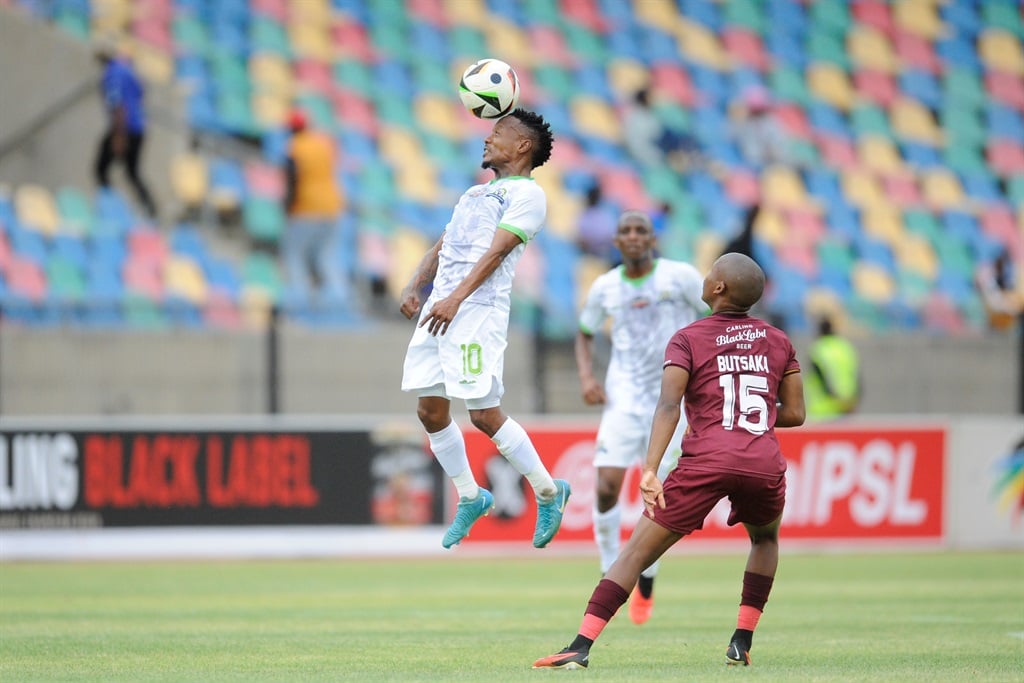 BLOEMFONTEIN, SOUTH AFRICA - NOVEMBER 03: Monde Mphambaniso of Marumu Gallants FC during the Carling Knockout, Quarter Final match between Marumo Gallants FC and Stellenbosch FC at Dr Molemela Stadium on November 03, 2024 in Bloemfontein, South Africa. (Photo by Charle Lombard/Gallo Images)