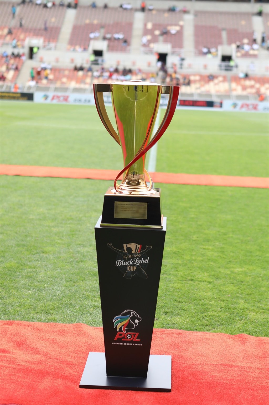 POLOKWANE, SOUTH AFRICA - JANUARY 06: Carling Knockout trophy during the Carling Knockout match between Stellenbosch FC and Carling Knockout All-Star XI at Peter Mokaba Stadium on January 06, 2024 in Polokwane, South Africa. (Photo by Philip Maeta/Gallo Images)