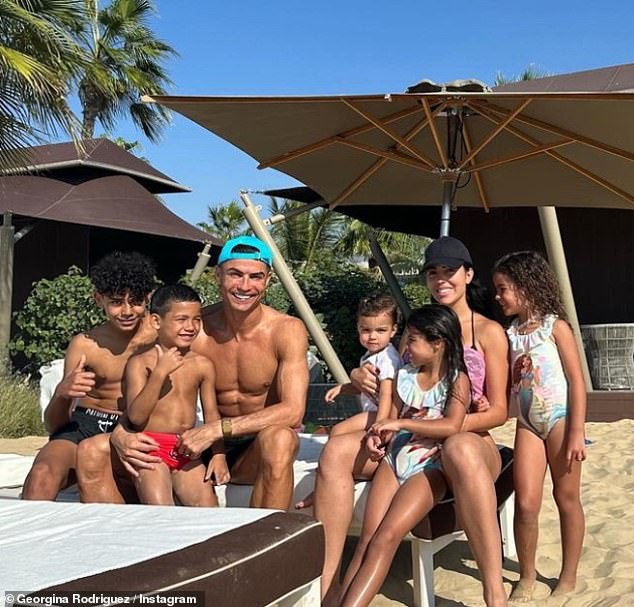 Although Cristiano and Georgina have never tied the knot, the couple are parents to Alana, five, and Bella, 2. Georgina is also step mother to Ronaldo's three children Cristiano Jr, 14, and twins Mateo and Eva, seven