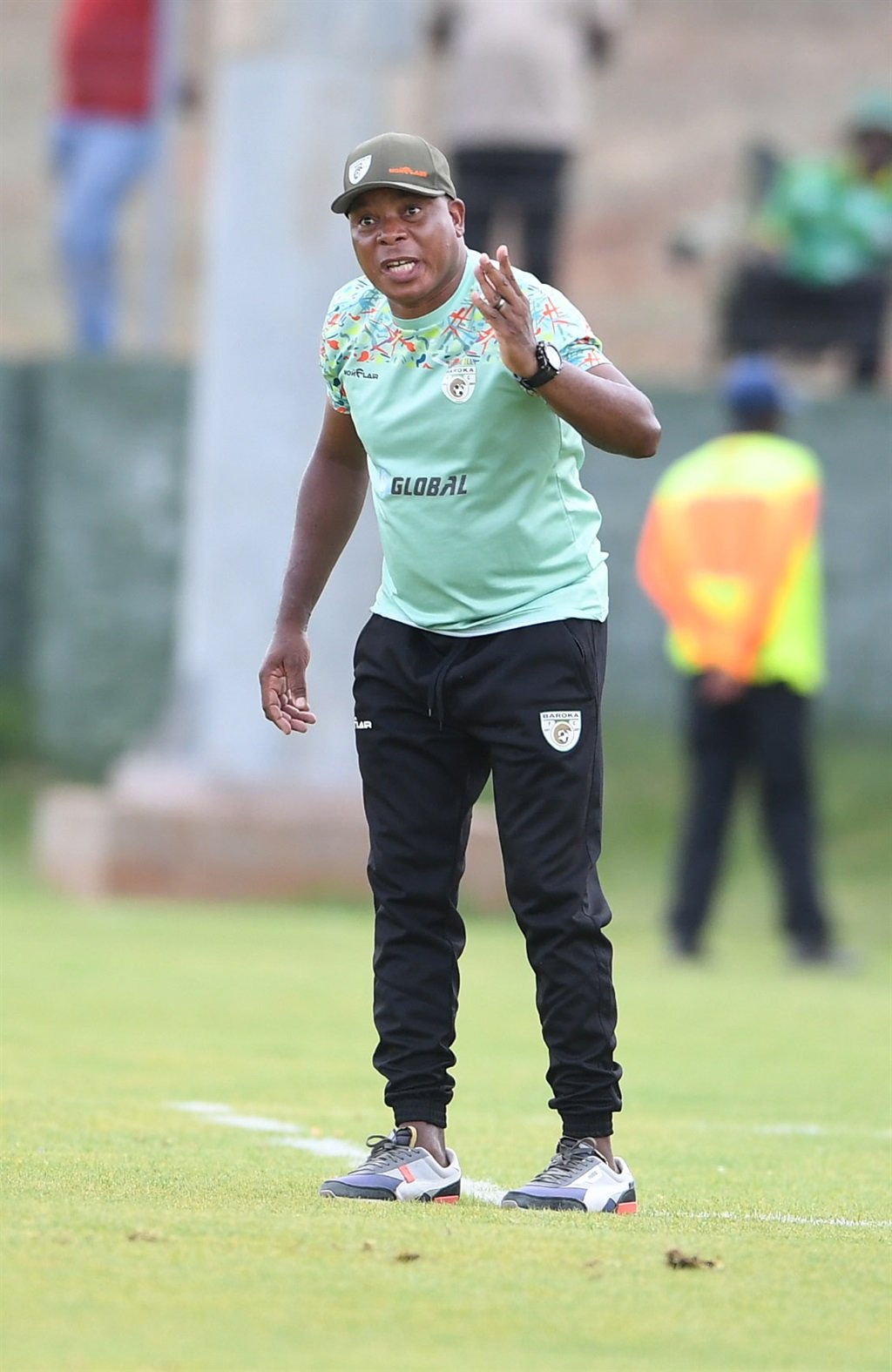 LEBOWAKGOMO, SOUTH AFRICA - DECEMBER 13: Joel Masutha coach of Baroka FC during the Motsepe Foundation Championship match between Baroka FC and Black Leopards at Global Stadium on December 13, 2024 in Lebowakgomo, South Africa. (Photo by Philip Maeta/Gallo Images)