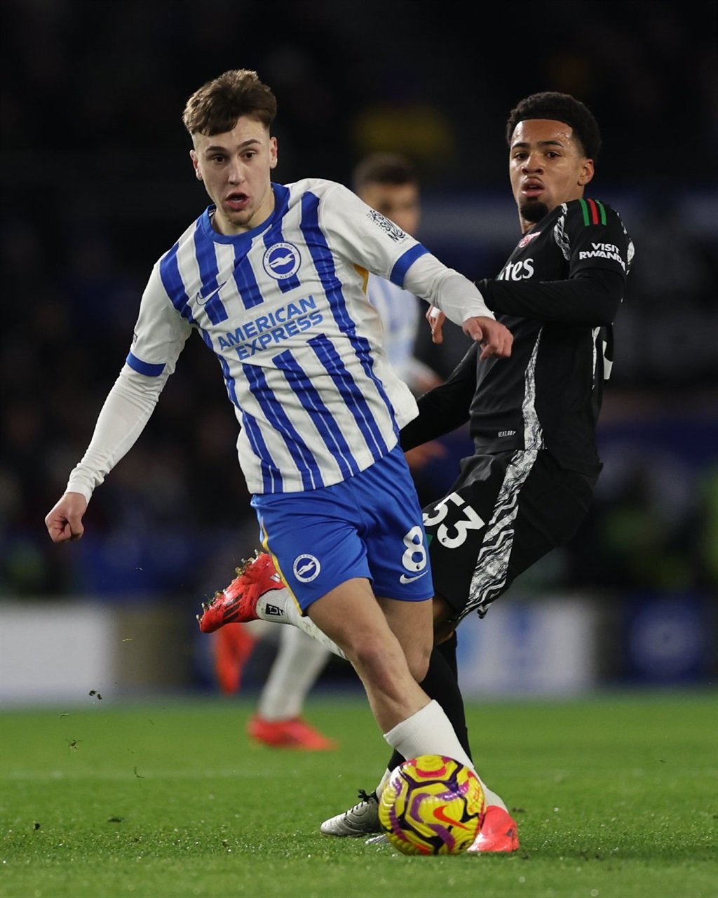 Brighton & Hove Albion in action against Arsenal.