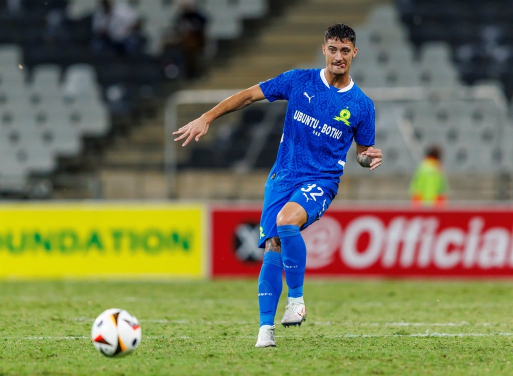 NELSPRUIT, SOUTH AFRICA - FEBRUARY 11: Lucas Suarez of Mamelodi Sundowns during the Betway Premiership match between TS Galaxy and Mamelodi Sundowns at Mbombela Stadium on February 11, 2025 in Nelspruit, South Africa. (Photo by Dirk Kotze/Gallo Images)