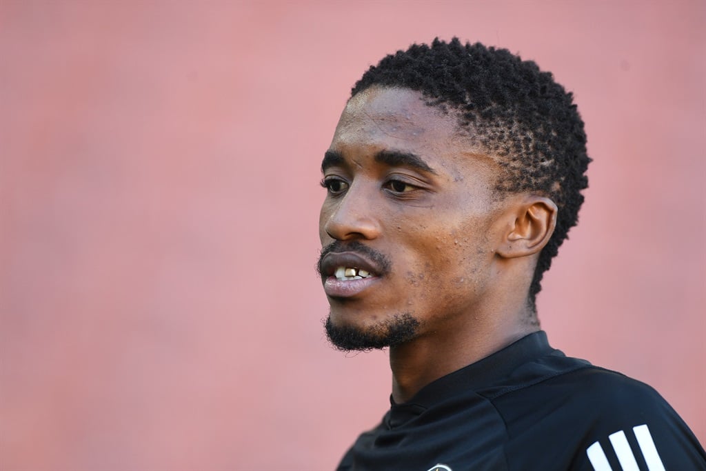 POLOKWANE, SOUTH AFRICA - DECEMBER 23: Monnapule Saleng of Orlando Pirates during the DStv Premiership match between SuperSport United and Orlando Pirates at Peter Mokaba Stadium on December 23, 2023 in Polokwane, South Africa. (Photo by Philip Maeta/Gallo Images)