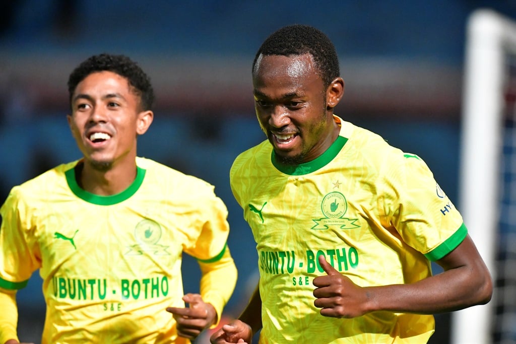 Peter Shalulile has scored 100 goals for Mamelodi Sundowns. (Photo by Sydney Seshibedi/Gallo Images)